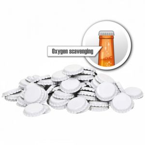 Kapsle 26mm BIAŁE z wkładką absorbującą tlen - 50 sztuk