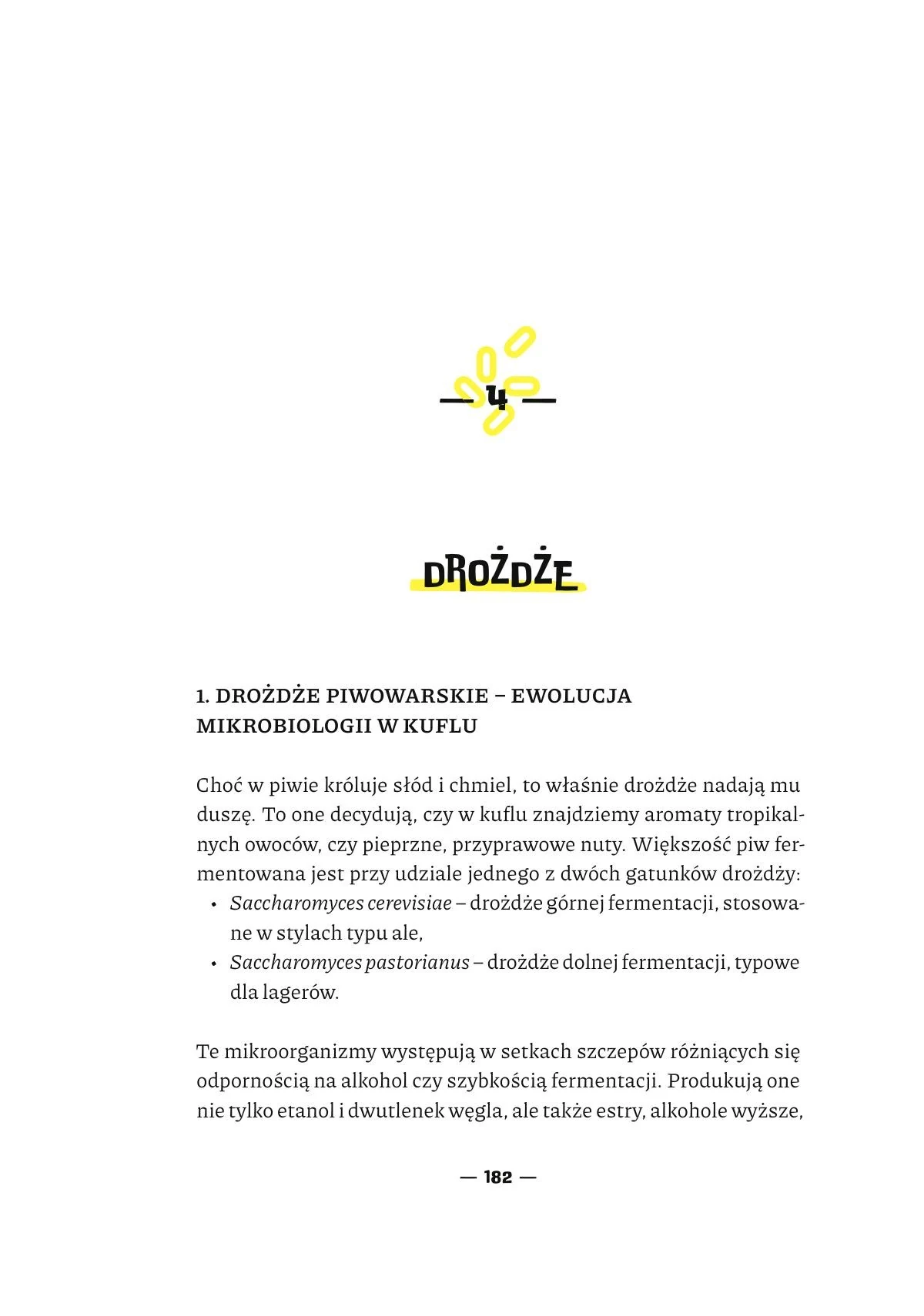 Fragment książki, strona 182 - drożdże piwowarskie